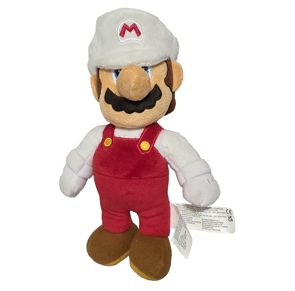 Super Mario 10” Plush FIRE MARIO by Jakks Pacific 2021 Preowned
